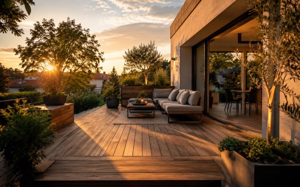Terrasse en bois entièrement rénovée